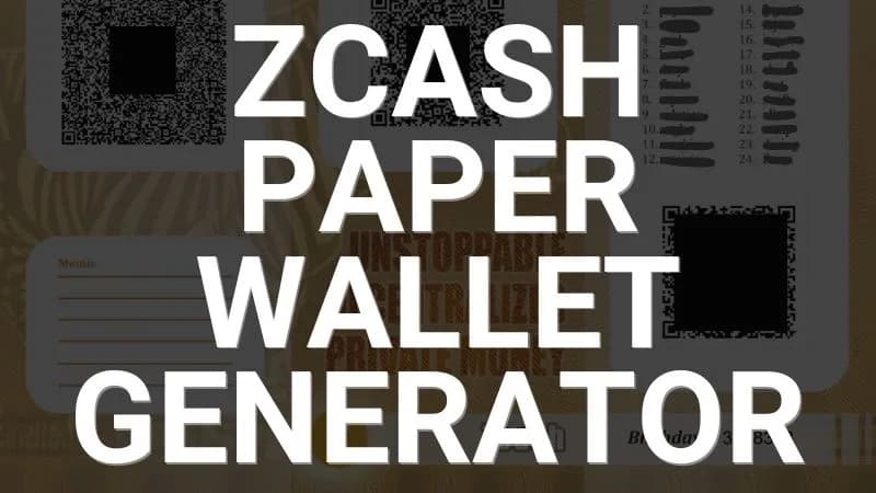 Capa do projeto Zcash Paper Wallet Generator